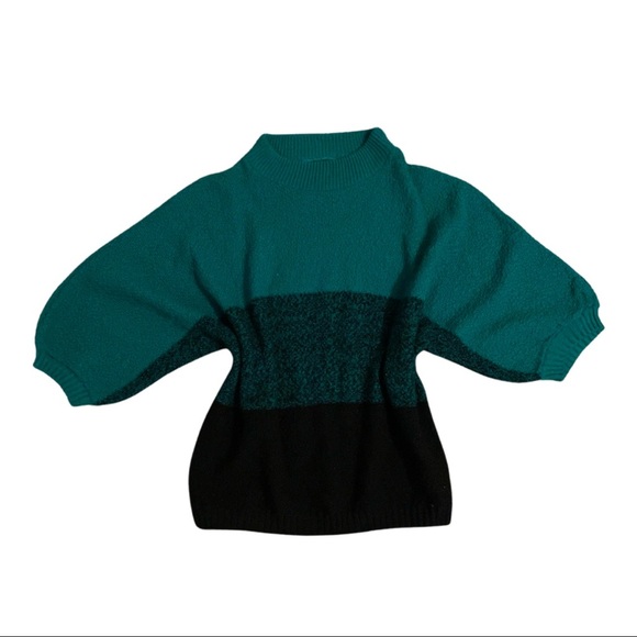 Ombré Teal Stripe Sweater - Picture 6 of 6